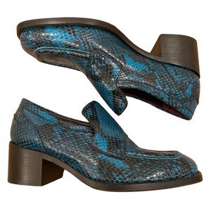 Dries Van Noten snake embossed penny loafer